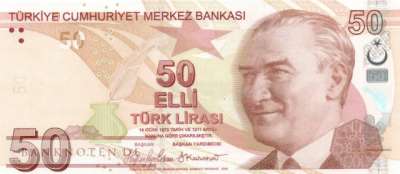 Turkey - 50  Lira (#225f_UNC)