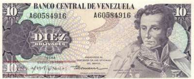 Venezuela - 10  Bolivares (#057a_XF)