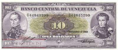 Venezuela - 10  Bolivares (#062_AU)