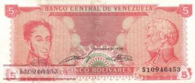 Venezuela - 5  Bolivares (#070b_VF)