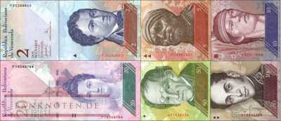 Venezuela: 2 - 100 Bolivares (6 Banknoten)