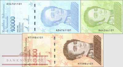 Venezuela: 10.000 - 50.000 Bolivares (3 banknotes)