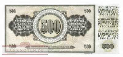 Jugoslawien - 500  Dinara (#084a_UNC)