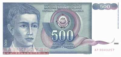 Jugoslawien - 500  Dinara (#106_UNC)