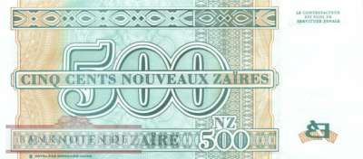 Zaire - 500  Nouveaux Zaires (#065a_UNC)