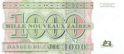 Zaire - 1.000  Nouveaux Zaires (#066a_UNC)