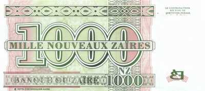 Zaire - 1.000  Nouveaux Zaires (#067_UNC)