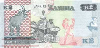 Sambia - 2  Kwacha - Ersatzbanknote (#049aR_UNC)