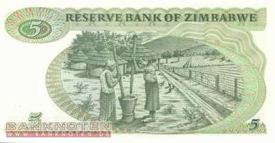 Zimbabwe - 5  Dollars (#002d_UNC)