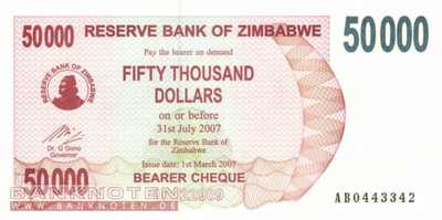 Zimbabwe - 50.000 Dollar (#047_UNC)