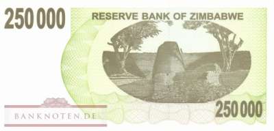 Zimbabwe - 250.000  Dollars (#050_UNC)