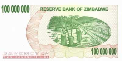 Zimbabwe - 100 Millionen Dollars (#058_UNC)