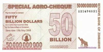 Zimbabwe - 50 Milliarden Dollars (#063_UNC)