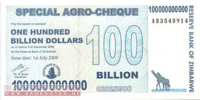 Zimbabwe - 100 Milliarden Dollars (#064_UNC)