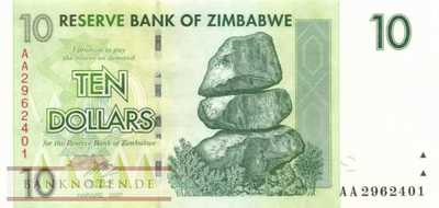 Zimbabwe - 10  Dollars (#067_UNC)