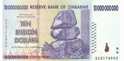 Zimbabwe - 10 Milliarden Dollars (#085_UNC)