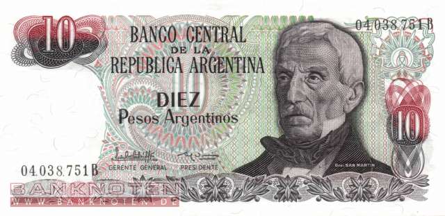 Argentina - 10  Pesos Argentinos (#313a-B_UNC)