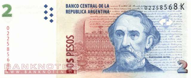 Argentinien - 2  Pesos (#352-K-U1_UNC)