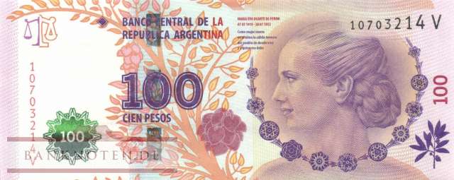 Argentina - 100  Pesos - Evita Peron (#358b-V_UNC)