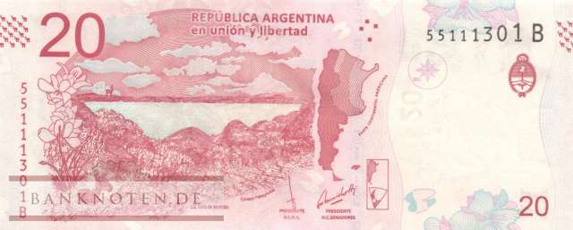 Argentinien - 20  Pesos (#361-1-B_UNC)