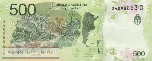 Argentinien - 500  Pesos (#365-O_UNC)