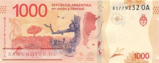 Argentina - 1.000  Pesos (#366-OA_UNC)