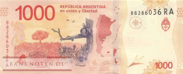 Argentina - 1.000  Pesos (#366-RA_UNC)