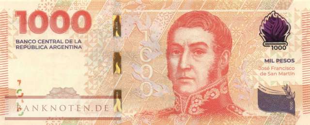 Argentinien - 1.000  Pesos - Ersatzbanknote (#367-A-R_UNC)