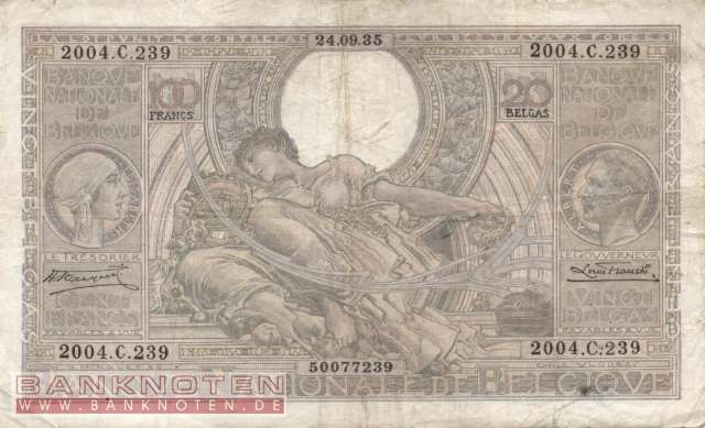 Belgium - 100  Francs (#107-35_VG)