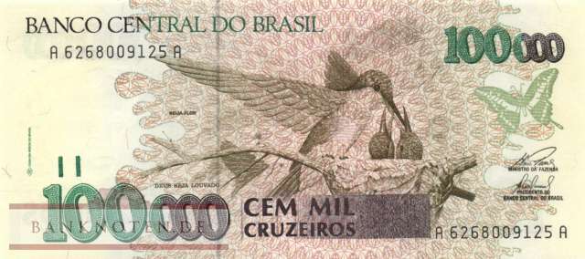 Brazil - 100.000  Cruzeiros (#235c_UNC)