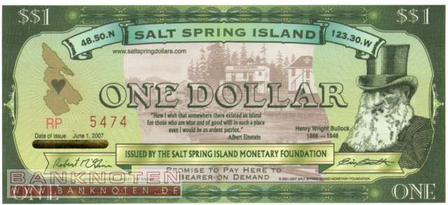 Salt Spring Island - 1  Dollar (#901c_UNC)