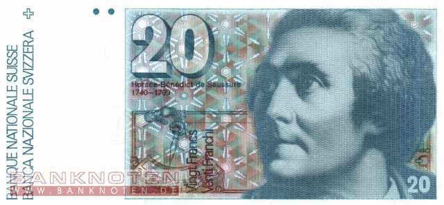 Schweiz - 20  Franken (#055f-U57_UNC)