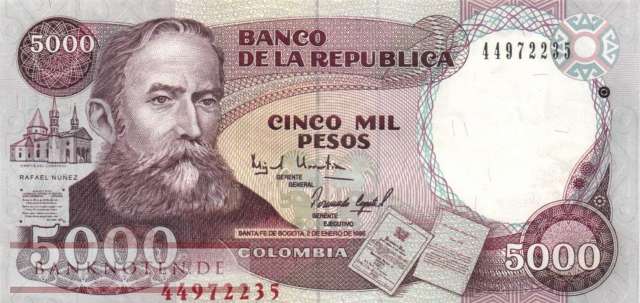 Kolumbien - 5.000  Pesos (#440-95_VF)