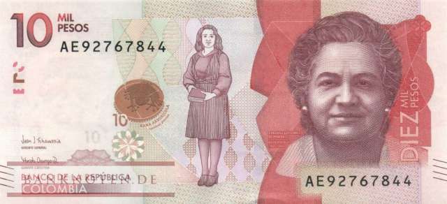 Kolumbien - 10.000  Pesos (#460c_UNC)