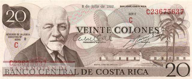 Costa Rica - 20  Colones (#238c-8207_UNC)