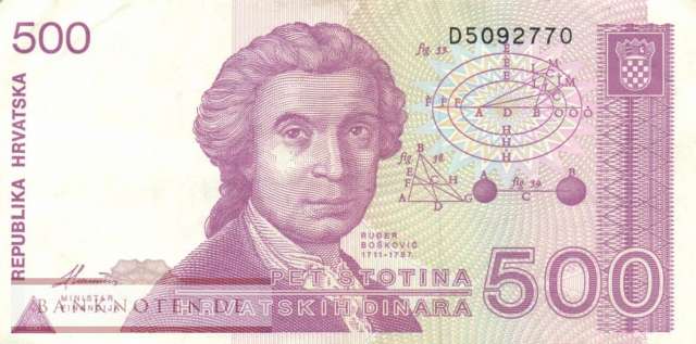 Croatia - 500  Dinara (#021a_VF)