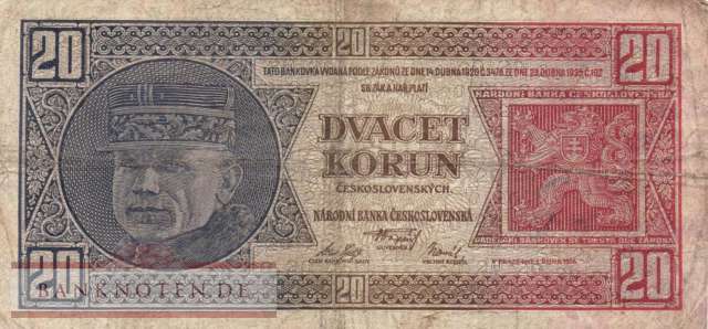 Tschechoslowakei - 20  Korun (#021a_F)