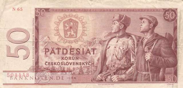 Tschechoslowakei - 50  Korun (#090d_F)