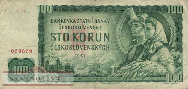 Tschechoslowakei - 100  Korun (#091a_F)