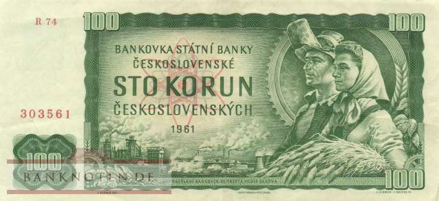 Tschechoslowakei - 100  Korun (#091f_VF)