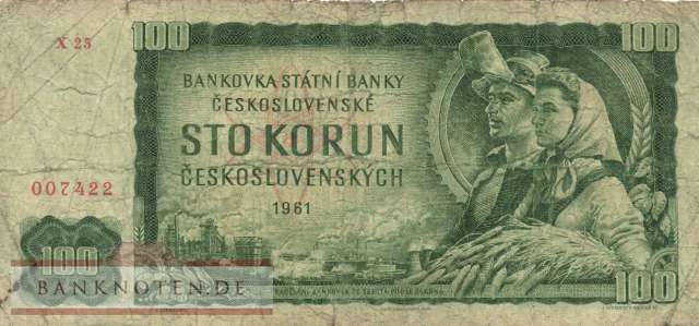 Tschechoslowakei - 100  Korun (#091j_VG)