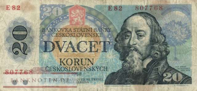 Czechoslovakia - 20  Korun (#095a_F)