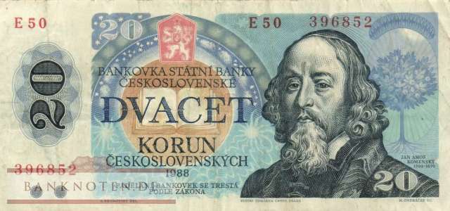 Czechoslovakia - 20  Korun (#095a_VF)