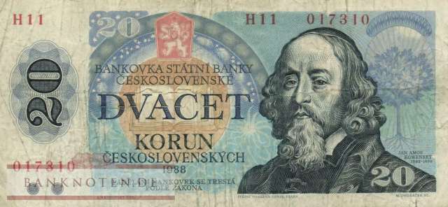 Czechoslovakia - 20  Korun (#095b_F)