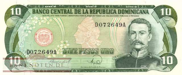 Dominikanische Republik - 10  Pesos Oro (#119c-88_XF)