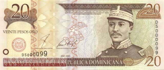 Dominican Republic - 20  Pesos Oro (#169a_UNC)
