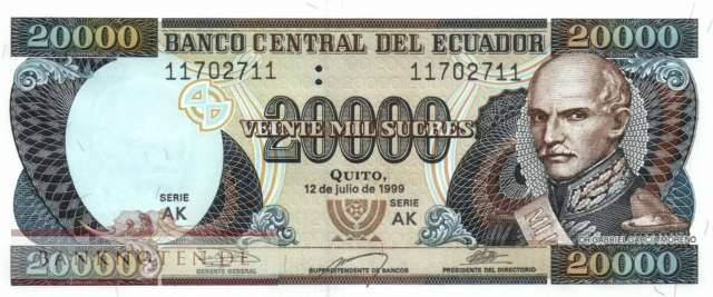 Ecuador - 20.000  Sucres (#129g-AK_UNC)