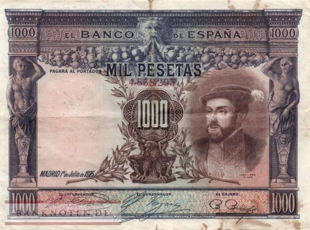Spanien - 1.000  Pesetas (#070c_VG)