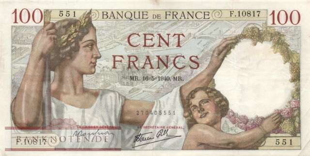 France - 100  Francs (#094-40_VF)
