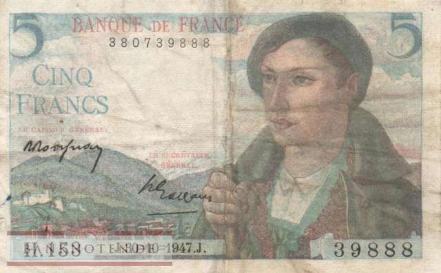 Frankreich - 5  Francs (#098b_F)